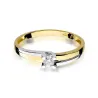 Złoty Pierścionek 585 z diamentem brylant 0,12ct