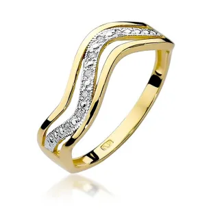Złoty Pierścionek 585 z diamentem brylant 0,06ct