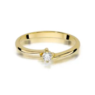 Złoty Pierścionek 585 z diamentem brylant 0,09ct
