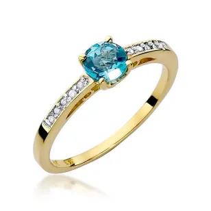 Złoty Pierścionek 585 z diamentem topaz 0,50ct