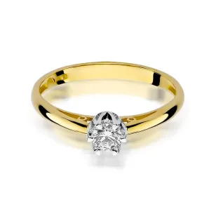 Złoty Pierścionek 585 z diamentem brylant 0,15ct