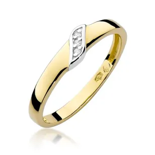 Złoty Pierścionek 585 z diamentem brylant 0,02ct