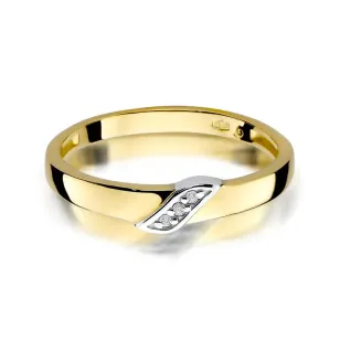 Złoty Pierścionek 585 z diamentem brylant 0,02ct