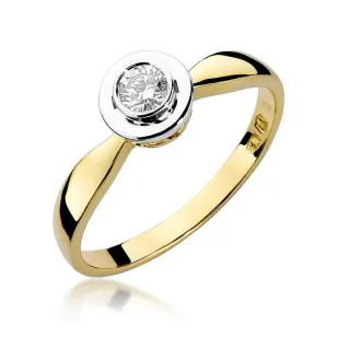 Złoty Pierścionek 585 z diamentem brylant 0,20ct