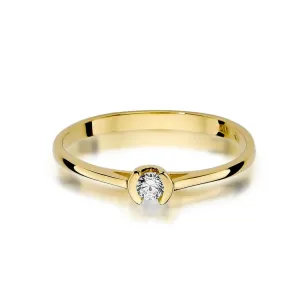 Złoty Pierścionek 585 z diamentem brylant 0,09ct