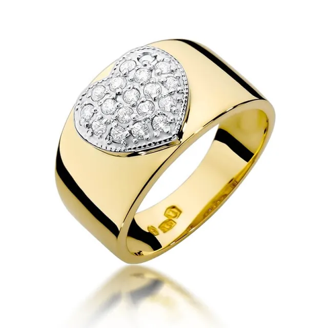 Złoty pierścionek z diamentem EY-352 0,26ct