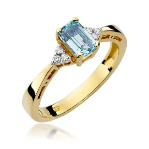 Złoty pierścionek z diamentem EY-2 topaz