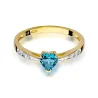 Złoty Pierścionek 585 z diamentem topaz 0,30ct