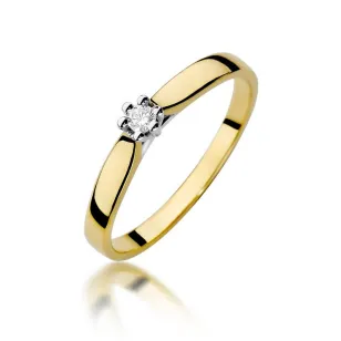 Złoty pierścionek z diamentem EY-222 0,04ct