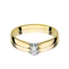 Złoty Pierścionek 585 z diamentem brylant 0.04ct