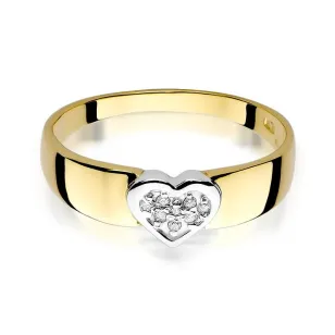 Złoty Pierścionek 585 z diamentem brylant 0,04ct