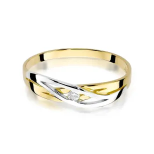Złoty Pierścionek 585 z diamentem brylant 0,05ct