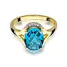 Złoty Pierścionek 585 z diamentem topaz 3,00ct