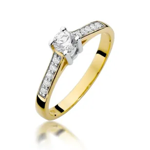 Złoty pierścionek z diamentem EY-398 0,42ct