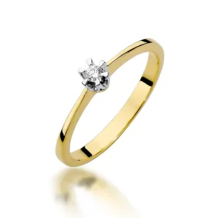 Złoty pierścionek z diamentem EY-111 0,04ct
