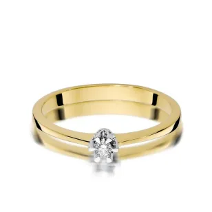 Złoty Pierścionek 585 z diamentem brylant 0,04ct
