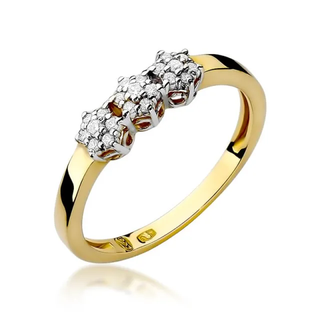 Złoty pierścionek z diamentem EY-104 0,12ct