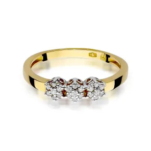 Złoty Pierścionek 585 z diamentem brylant 0,12ct