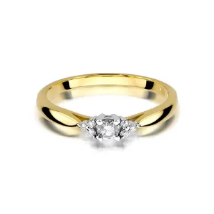 Złoty Pierścionek 585 z diamentem brylant 0,10ct