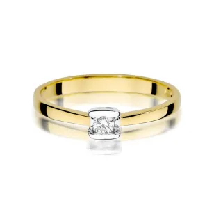 Złoty Pierścionek 585 z diamentem brylant 0,09ct