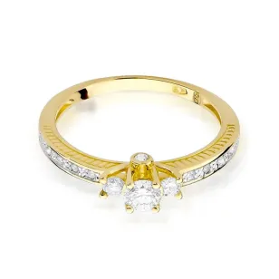 Złoty Pierścionek 585 z diamentem brylant 0,42ct