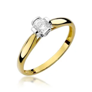 Złoty Pierścionek 585 z diamentem brylant 0,30ct