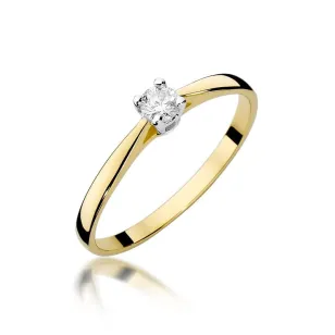 Złoty pierścionek z diamentem EY-335 0,15ct