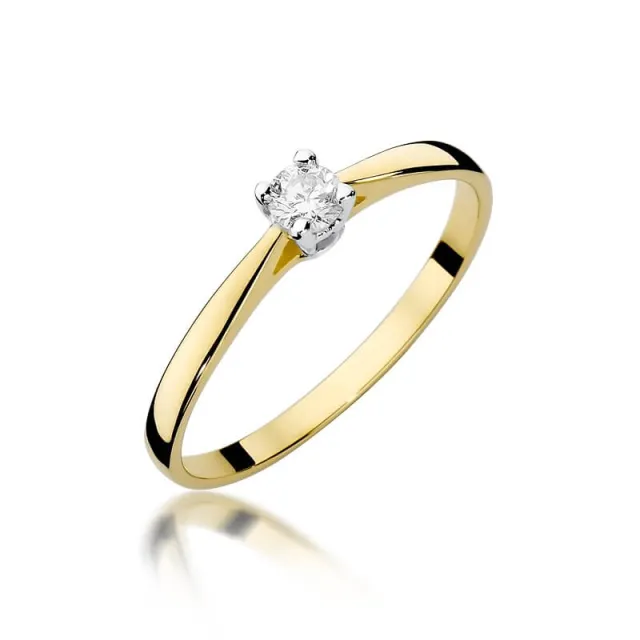 Złoty pierścionek z diamentem EY-335 0,15ct
