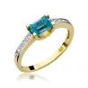 Złoty Pierścionek 585 z diamentem topaz 0,65ct