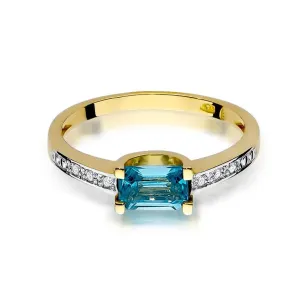 Złoty Pierścionek 585 z diamentem topaz 0,65ct