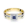 Złoty Pierścionek 585 z diamentem szafir 0,20ct