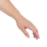 Srebrna bransoletka z białymi kamieniami