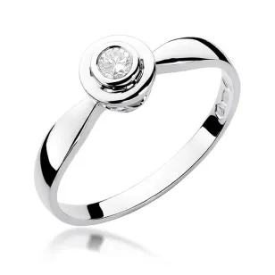 Złoty pierścionek z diamentem Białe złoto EW-294 0,10ct