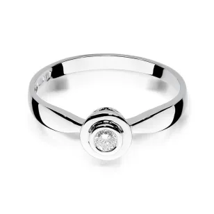 Złoty pierścionek z diamentem Białe złoto EW-294 0,10ct