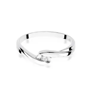 Złoty pierścionek z diamentem Białe złoto EW-158 0,05ct