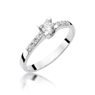 Złoty pierścionek z diamentem Białe złoto EW-339 0,37ct