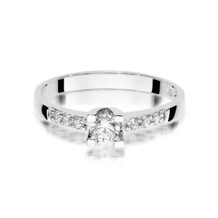 Złoty pierścionek z diamentem Białe złoto EW-339 0,37ct