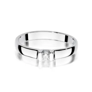 Złoty pierścionek z diamentem Białe złoto EW-334 0,09ct