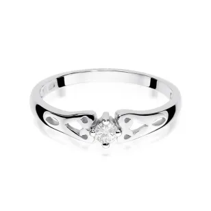 Złoty pierścionek z diamentem Białe złoto EW-13 0,10ct