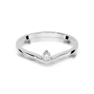 Złoty pierścionek z diamentem Białe złoto EW-385 0,09ct