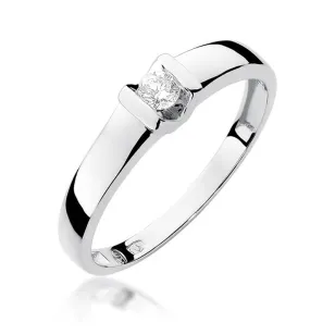 Złoty pierścionek z diamentem Białe złoto EW-249 0,10ct
