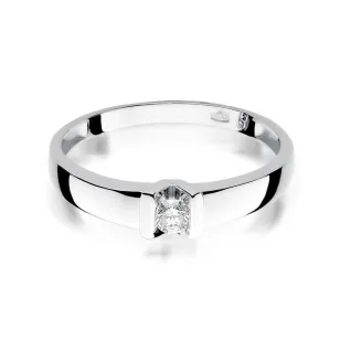 Złoty pierścionek z diamentem Białe złoto EW-249 0,10ct