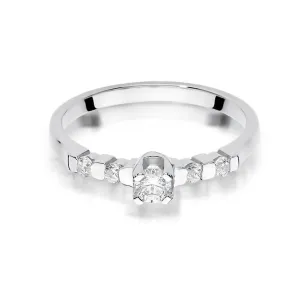 Złoty pierścionek z diamentem Białe złoto EW-384 0,35ct