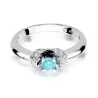 Złoty pierścionek z diamentem Białe złoto EW-43 topaz