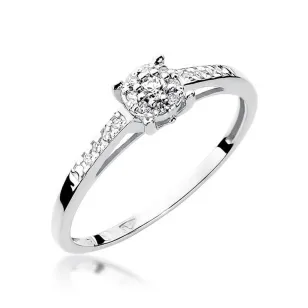 Złoty pierścionek z diamentami białe złoto 0,12ct