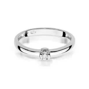 Złoty pierścionek z diamentem Białe złoto EW-131 0,10ct