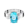 Topaz pierścionek białe złoto 2,40ct