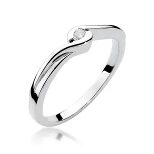 Złoty pierścionek z diamentem Białe złoto EW-27 0,05ct