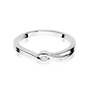 Złoty pierścionek z diamentem Białe złoto EW-27 0,05ct