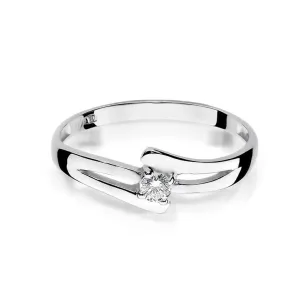 Złoty pierścionek z diamentem Białe złoto EW-210 0,08ct